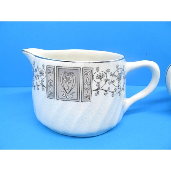 Enoch Wedgwood Manchester Covered Sugar Dish and Creamer - Picture 3 of 13